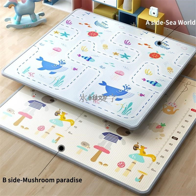 Extra Large Xpe Foam material Folding And Rolled Playmat Crawling Mat Reversible Double Side Printing