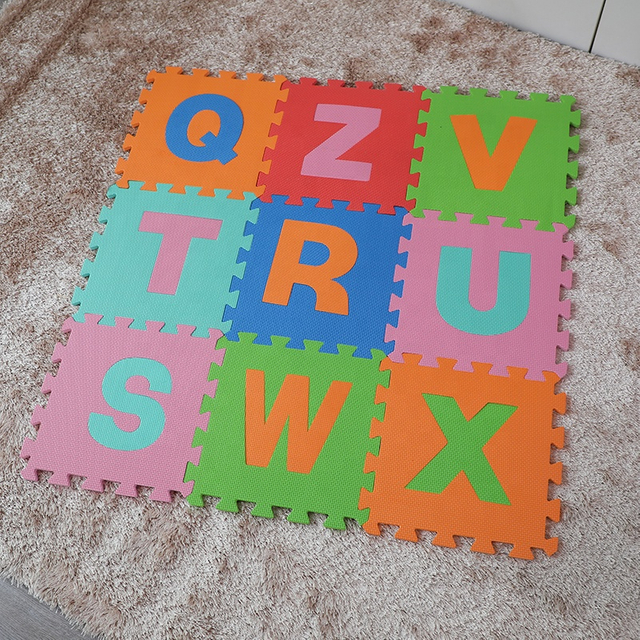 EVA Foam Puzzle Play Mat Floor Interlocking Playmat Alphabet & Numbers for Crawling Baby Infant