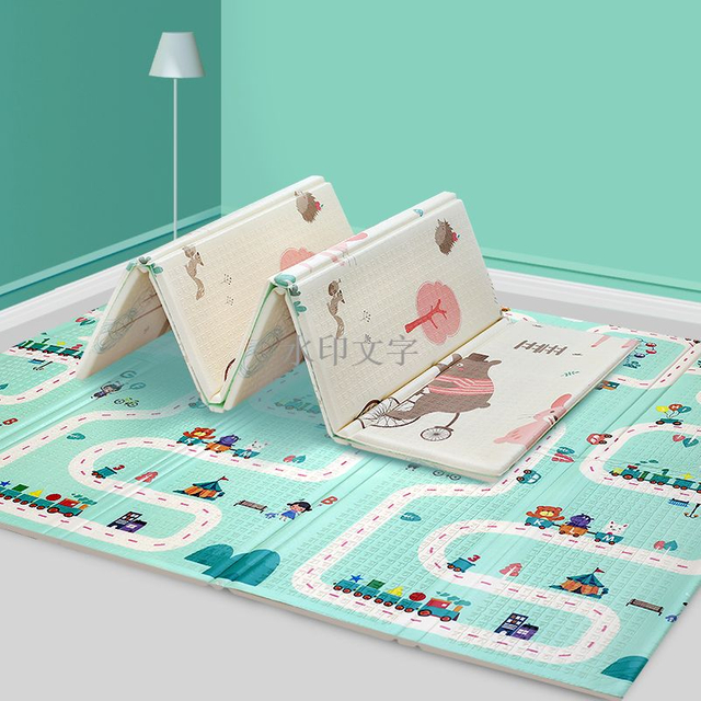 double side OEM ODM design printed xpe PE material indoor baby folding play mat for camping outdoor 