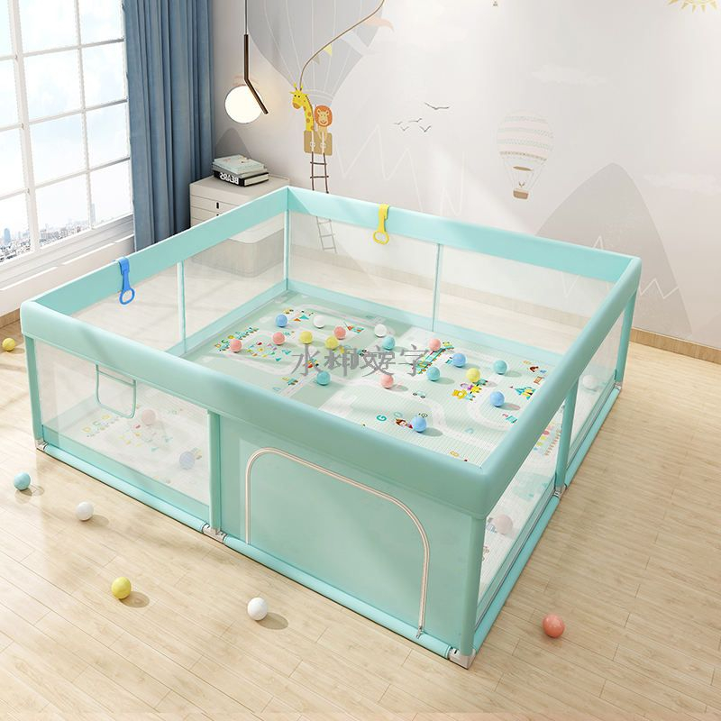 Safe And Non-Slip Baby Fence Full Mesh Design Indoor & Outdoor Kids Activity Center Baby Playpens Dark Green