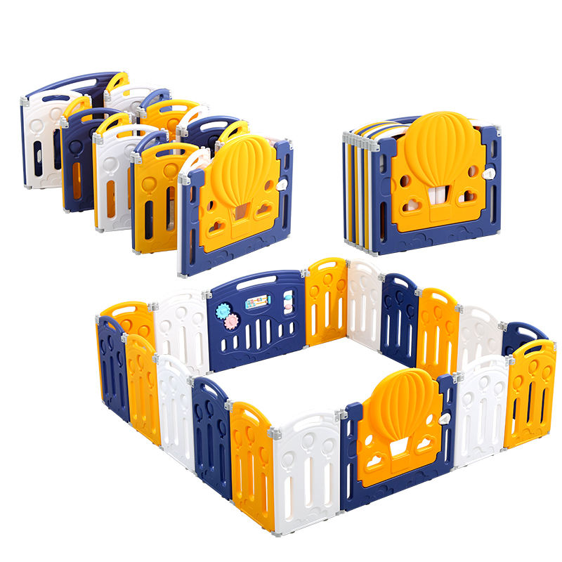 white dark blue yellow balloon playpen 01