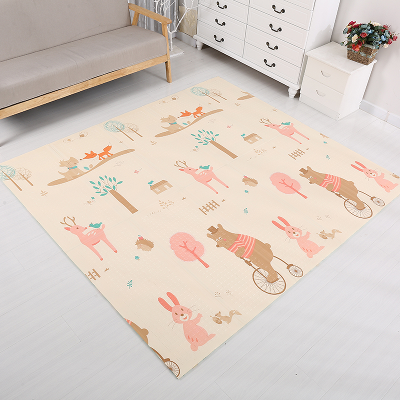 Foldable Waterproof Thick Foam Floor Baby Crawling Mat with Reversible Double Sides Design