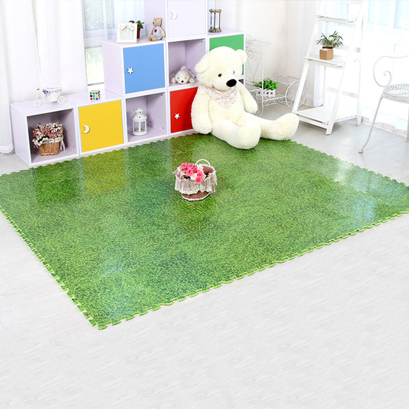 grass color foam floor mat set