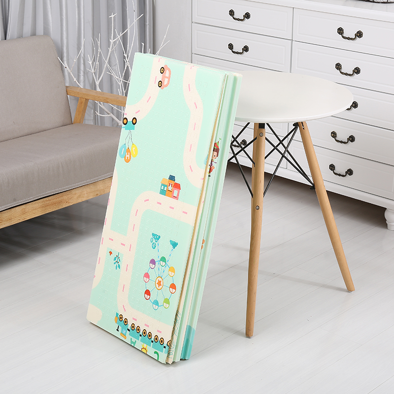 Foldable Waterproof Thick Foam Floor Baby Crawling Mat with Reversible Double Sides Design