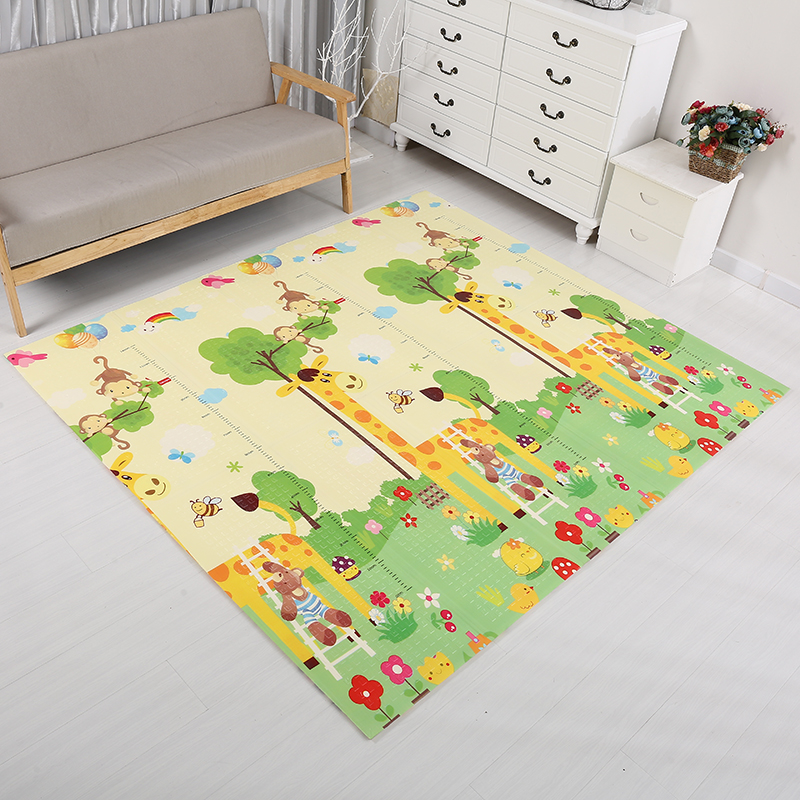 Foldable Waterproof Thick Foam Floor Baby Crawling Mat with Reversible Double Sides Design