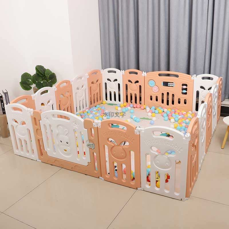 HDPE Foldable Safety Plastic Baby Fence Playpen With Gate Indoor
