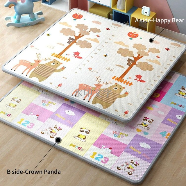 MEMIZO Waterproof Portable Foam XPE Folding Large Baby Crawling Mat with Double Sided Design 180x200cm 160x180cm