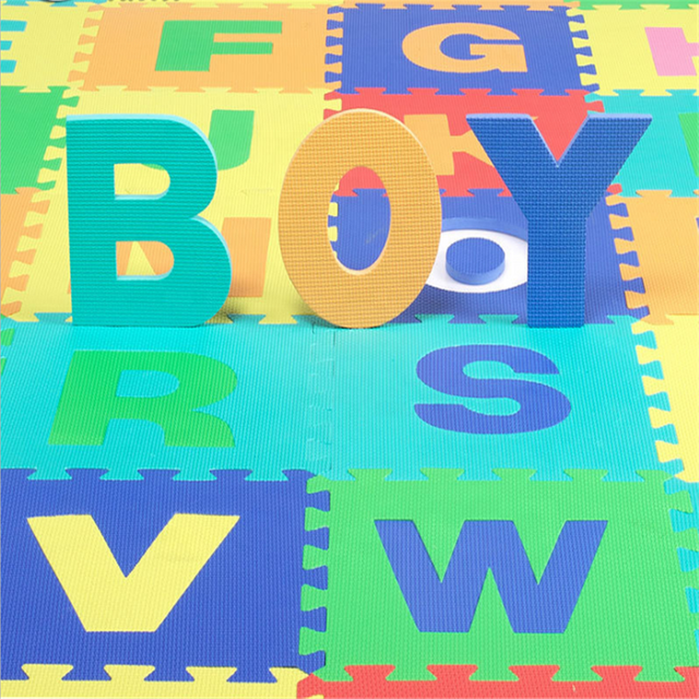 Alphabet Letters And Numbers Foam Puzzle Square Floor Mat 6x6-Inches 72-Pieces