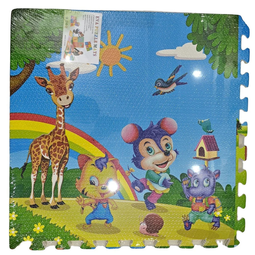 non-toxic fashionable cartoon eva foam simple style non-toxic children large interlocking puzzle baby playing crawling foam play mat