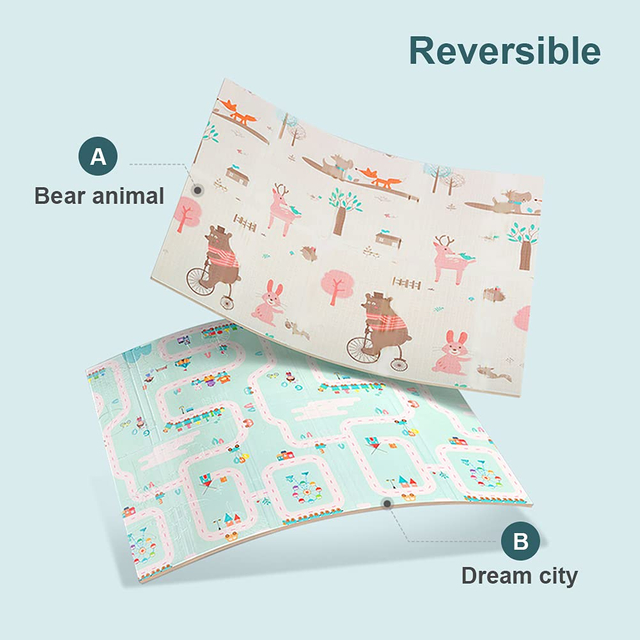 Parents Child Games Interactive Playing Blanket Large Baby Play Crawling Mat with Handbags Unisex 