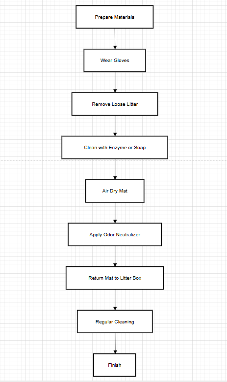 Flowchart for cleaning cat litter mats