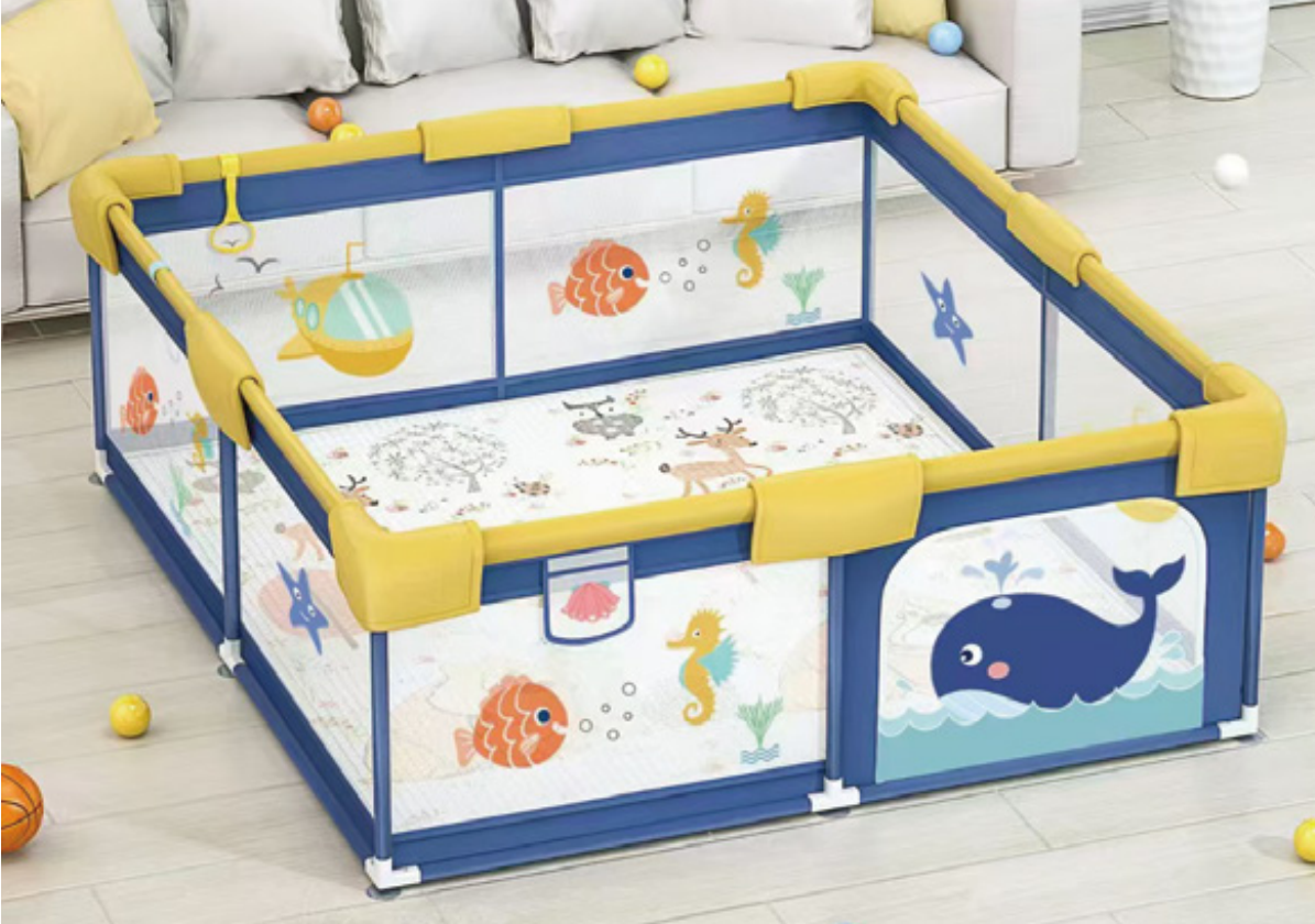 MEMIZO Printed Fabric Fence Cute Styles Ocean World Baby Playpen