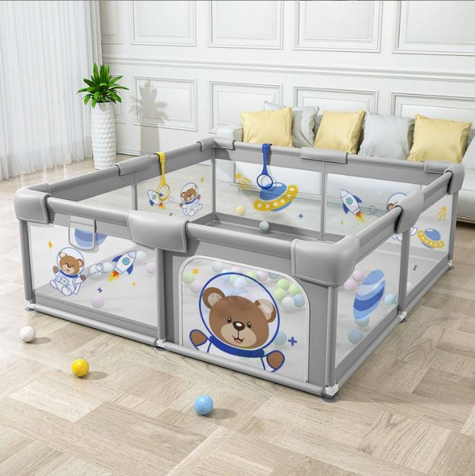 Memizo New Space Bear Raised Mesh Fence Portable Game Playpen 