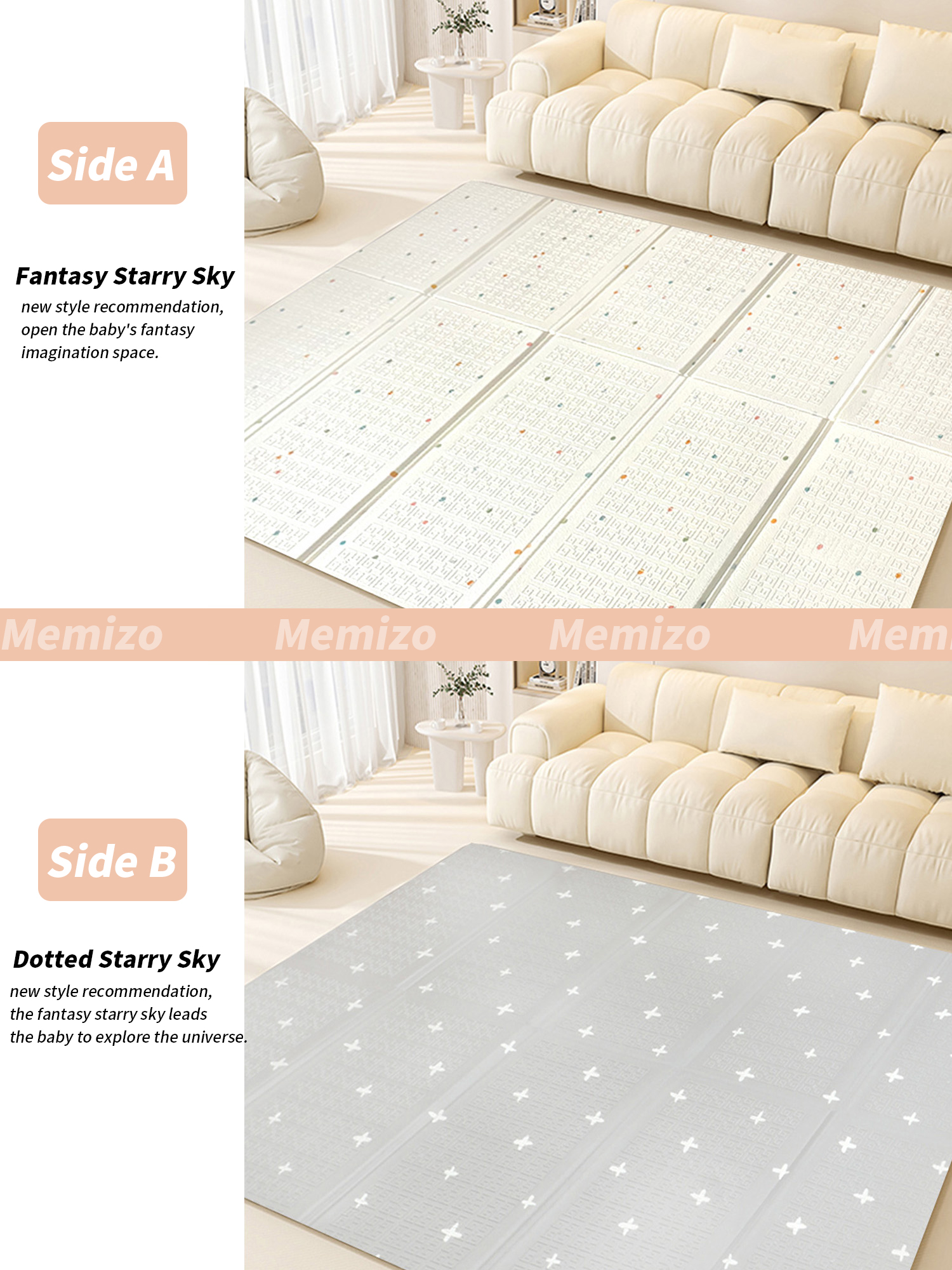 Washable Baby Play Mat Portable Non-Slip Extra Large Crawling Mat