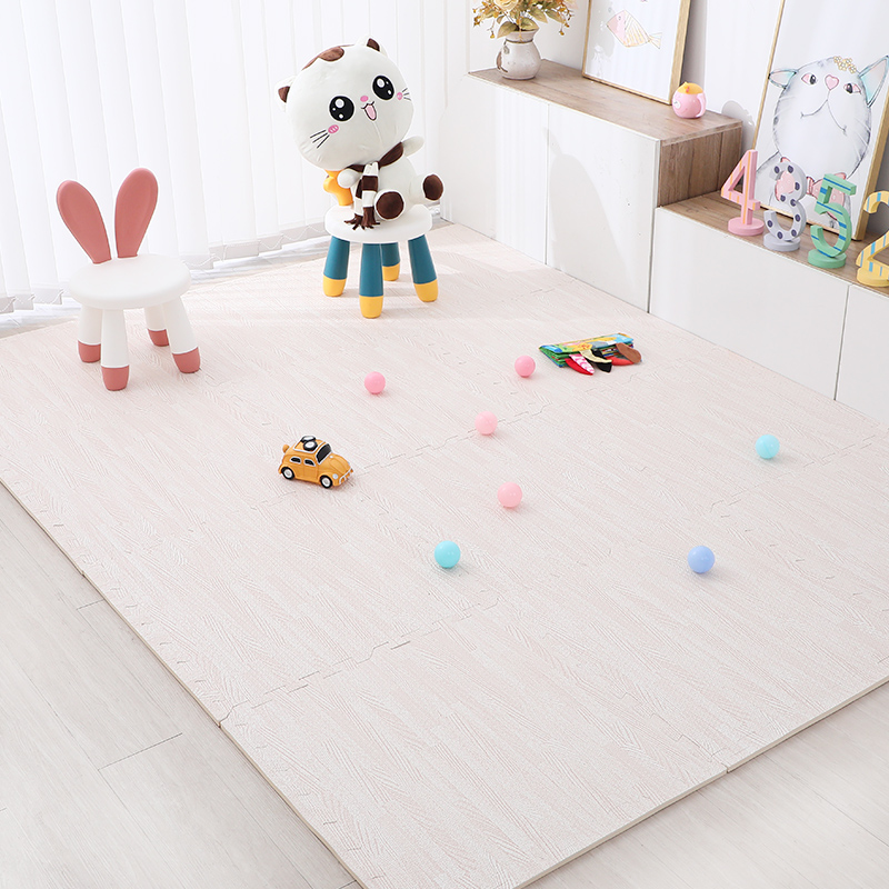 Non Toxic EVA Floor Mat Printed Wood Grain Floor Tiles EVA Interlocking Puzzle Mat 