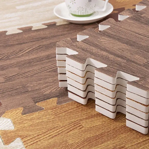 Non Toxic EVA Floor Mat Printed Wood Grain Floor Tiles EVA Interlocking Puzzle Mat