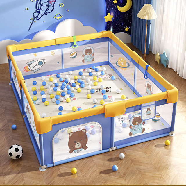 Oxford Fabric Stainless Steel Pipe All View Baby Play Fence Playpen