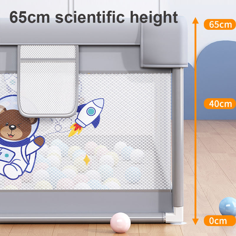 Memizo New Space Bear Raised Mesh Fence Portable Game Playpen 