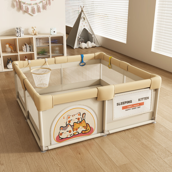 MEMIZO Three Cats Safe Fence Portable Baby Playpen