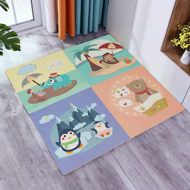 Printed Foam Tiles Interlocking Foam Mats Wood Grain Puzzle Floor Mat 