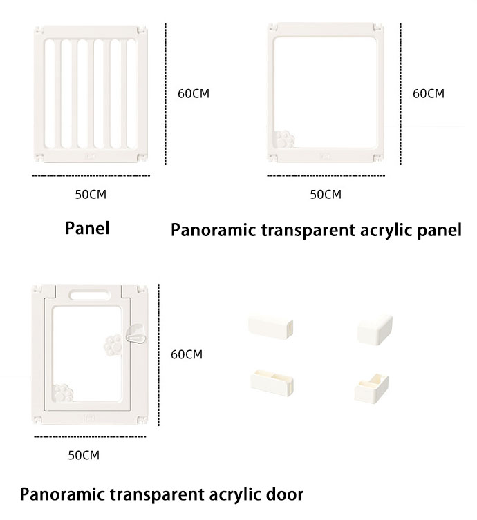 Indoor Panoramic Transparent Acrylic Splicing Pet Dog Cat Fence