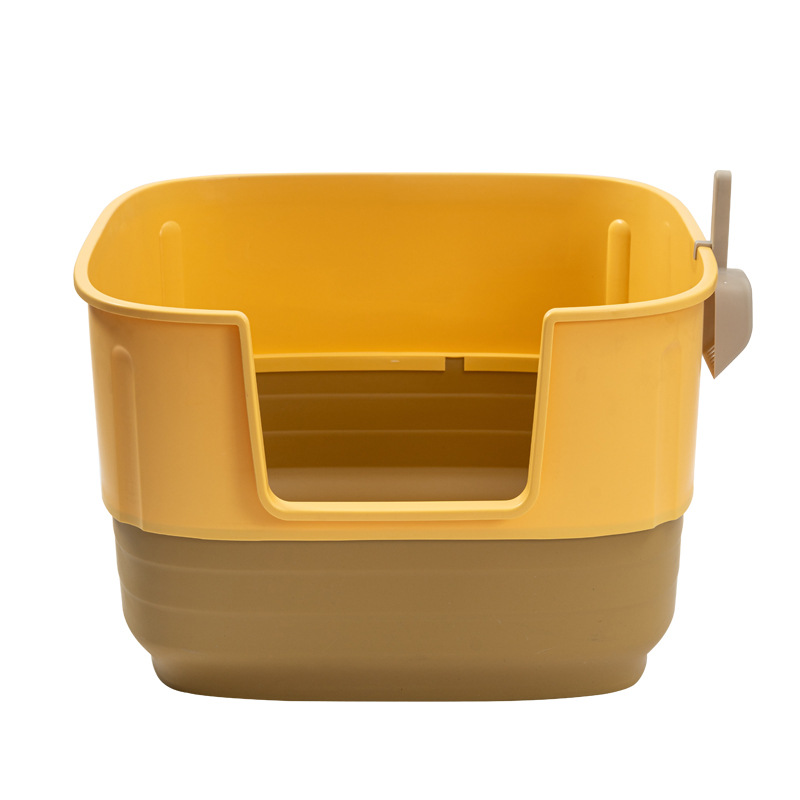 High Quality Semi Closed PP Plastic Cat Litter Box 