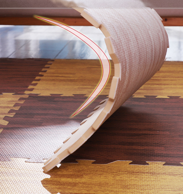 Wood Grain Puzzle Mat 1/2-in EVA Foam Interlocking Floor Tiles for Secure Indoor Room Workout Flooring Puzzle Playmat