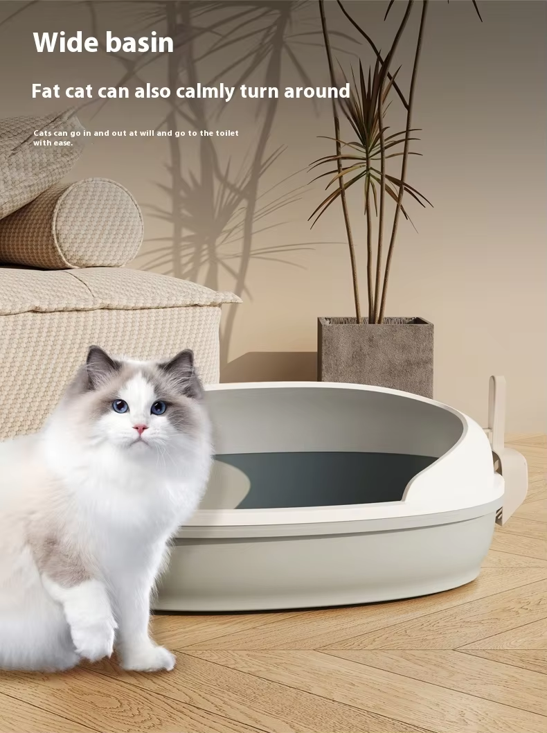 Extra Large Semi Enclosed Plastic Pet Litter Box