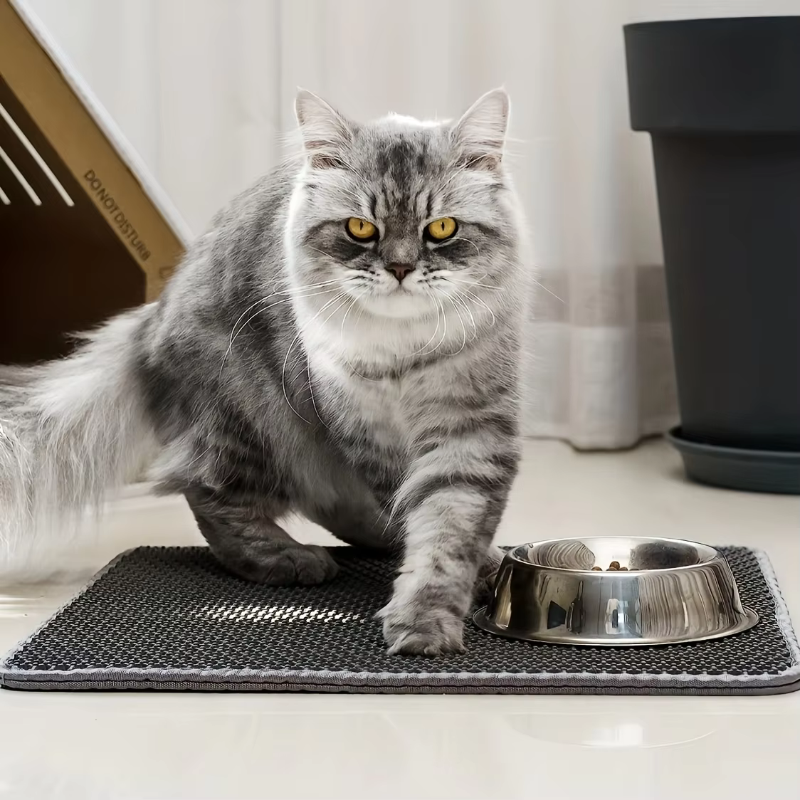 Cat Litter Mat Litter Box Mat Double Layer Design Waterproof Urine Proof Kitty Litter Mat Easy Clean Scatter Control