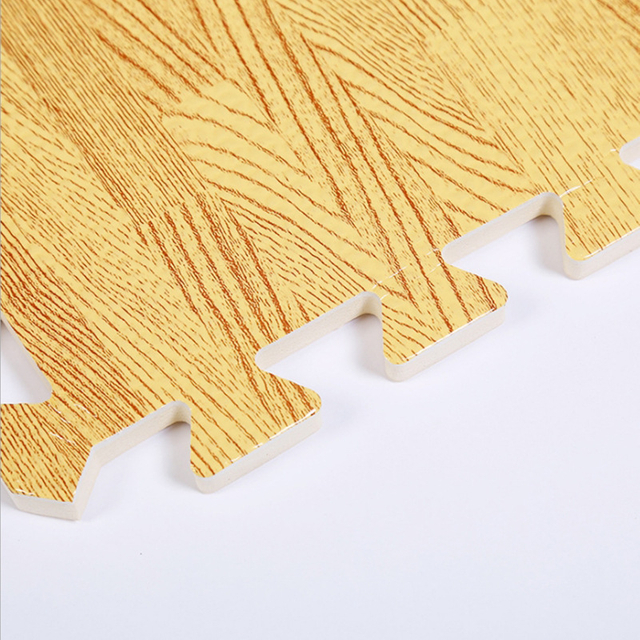 Logo Custom EVA Puzzle Baby Mat Interlocking Tiles Wooden Grain Design Tatame Puzzle Floor Mat
