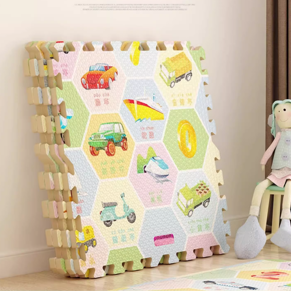 Colorful animal themed puzzle mat