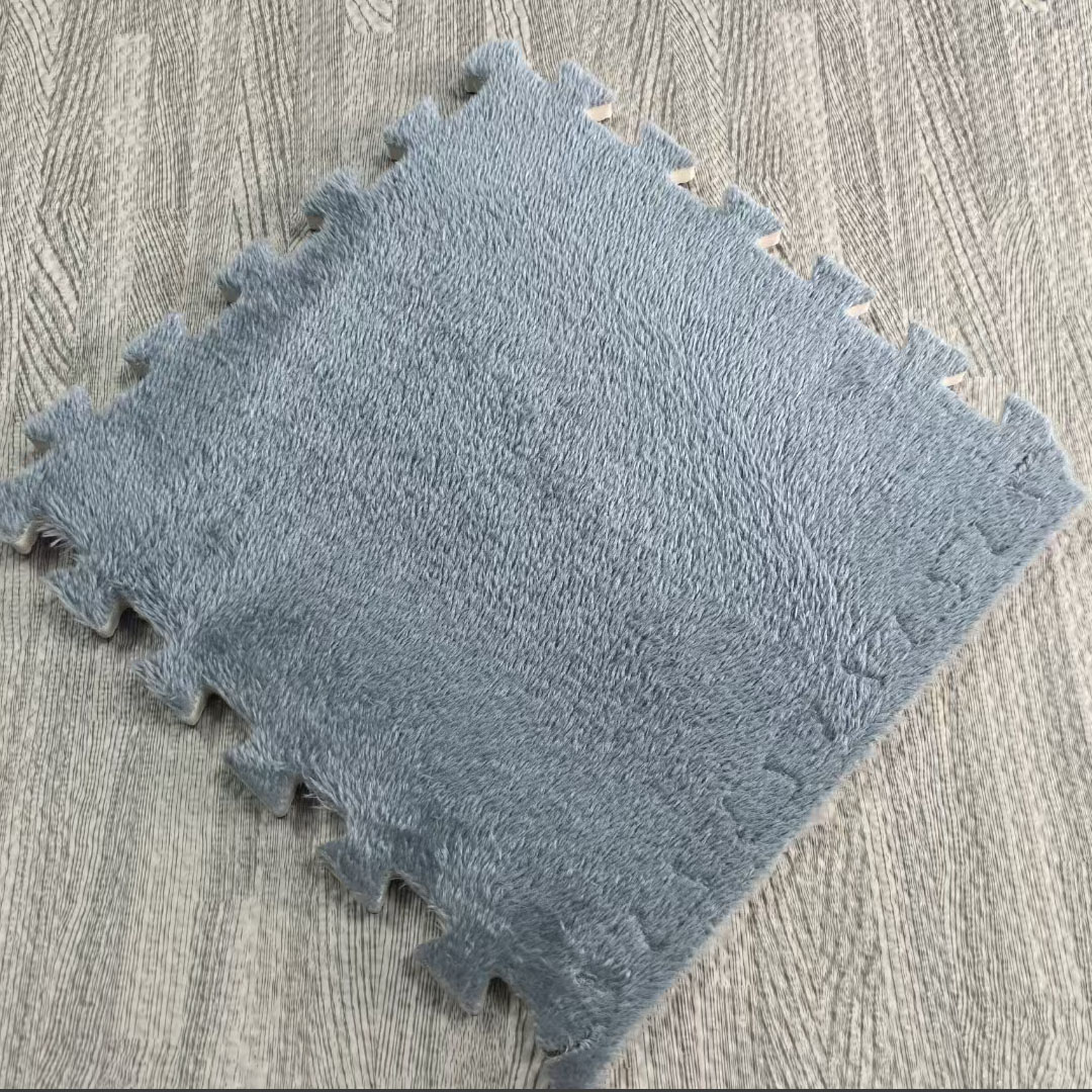 Fluffy Interlocking Foam Carpet Tile Kids Room Baby Crawling Puzzle Mat