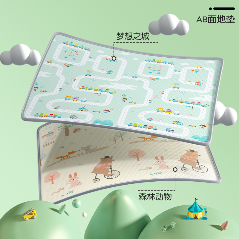OEM Factory Wholesale Latest Design Printed Roll up Picnic Blanket Camping Mat Waterproof Soft Crawling MAT