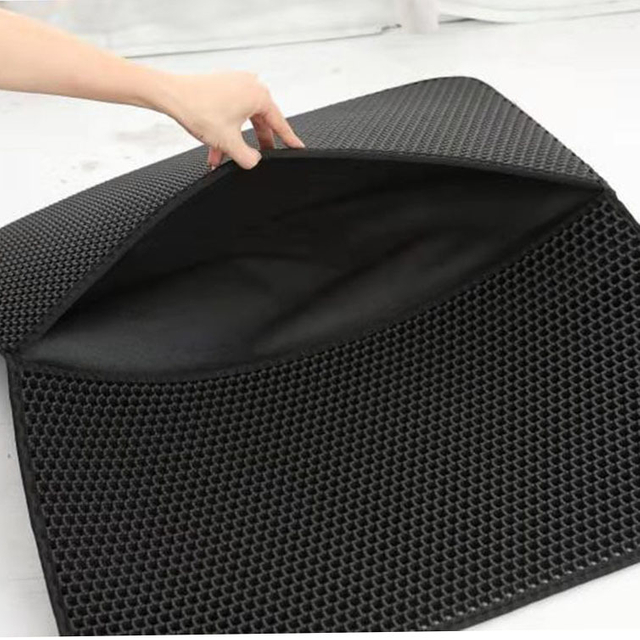 Waterproof Non-Slip Double Layer Katzenstreu matte 60x45cm Cat Litter Mat Cat Litter Box Mat Cat Litter Pad