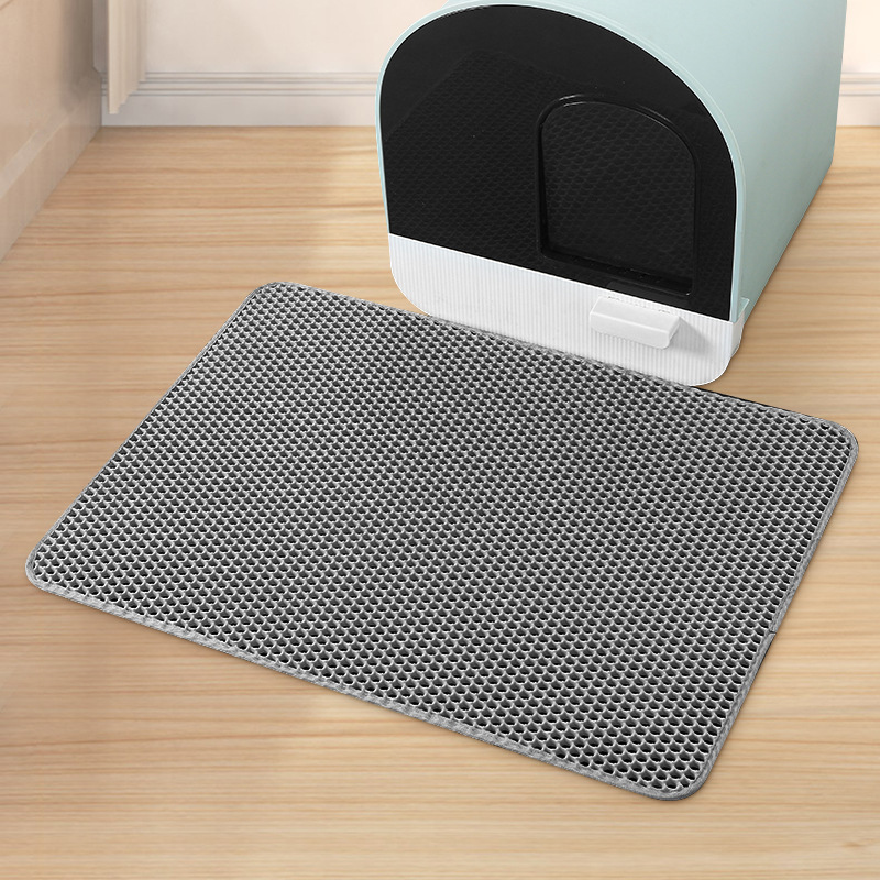 New Eco Friendly Double Layer Colored Floor Non-slip Eva Waterproof Cats Sand Trapping Tray Mat Pet Cat Litter Mat
