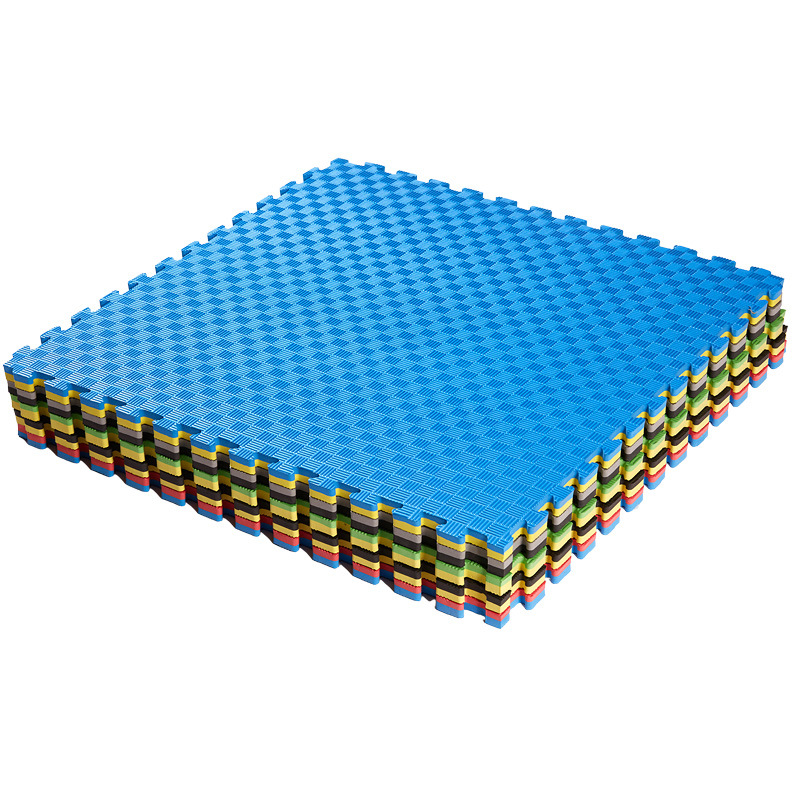 Stacked multicolor foam mats
