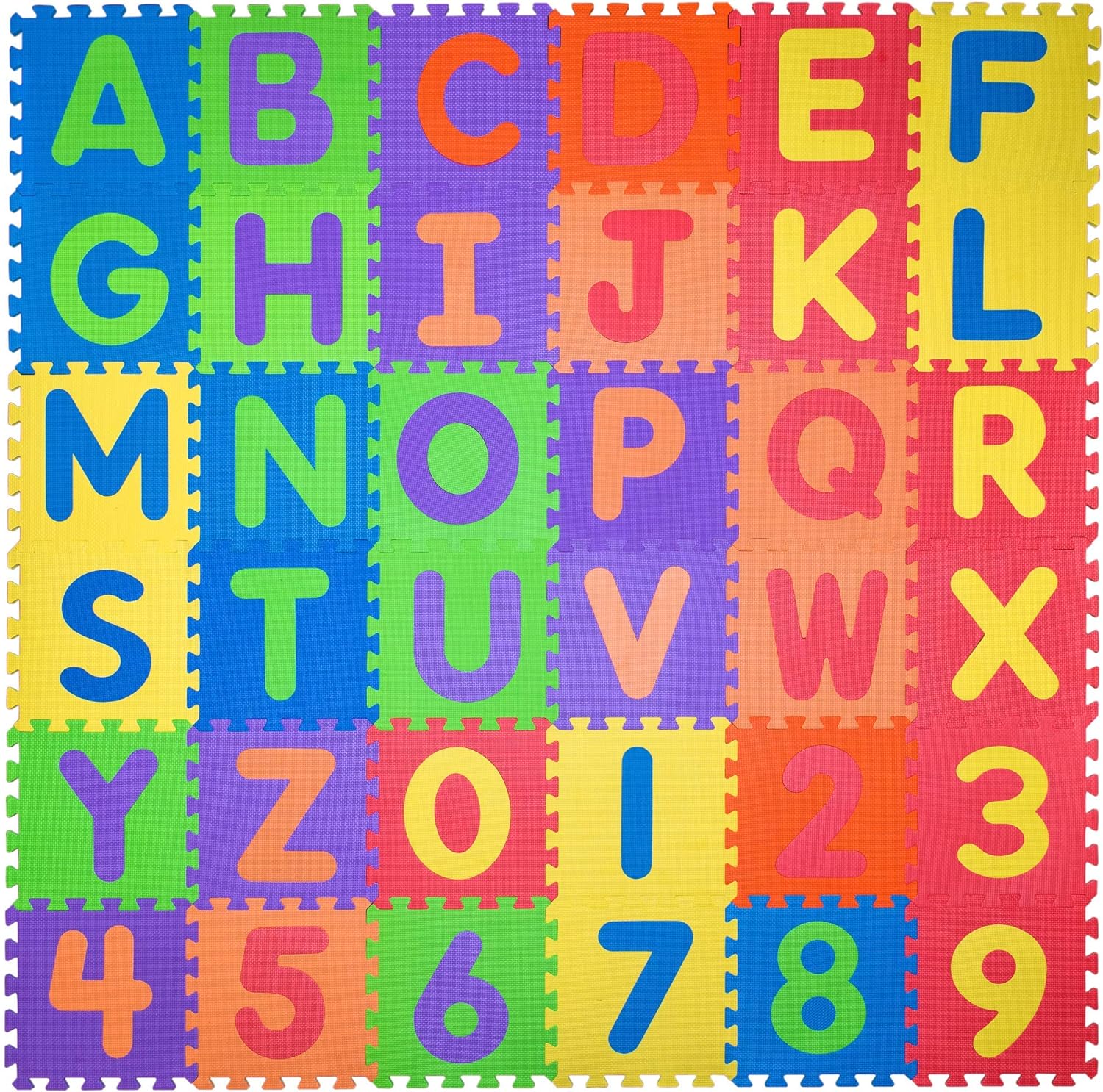 Educational EVA Puzzle Mats with Numbers and Letters