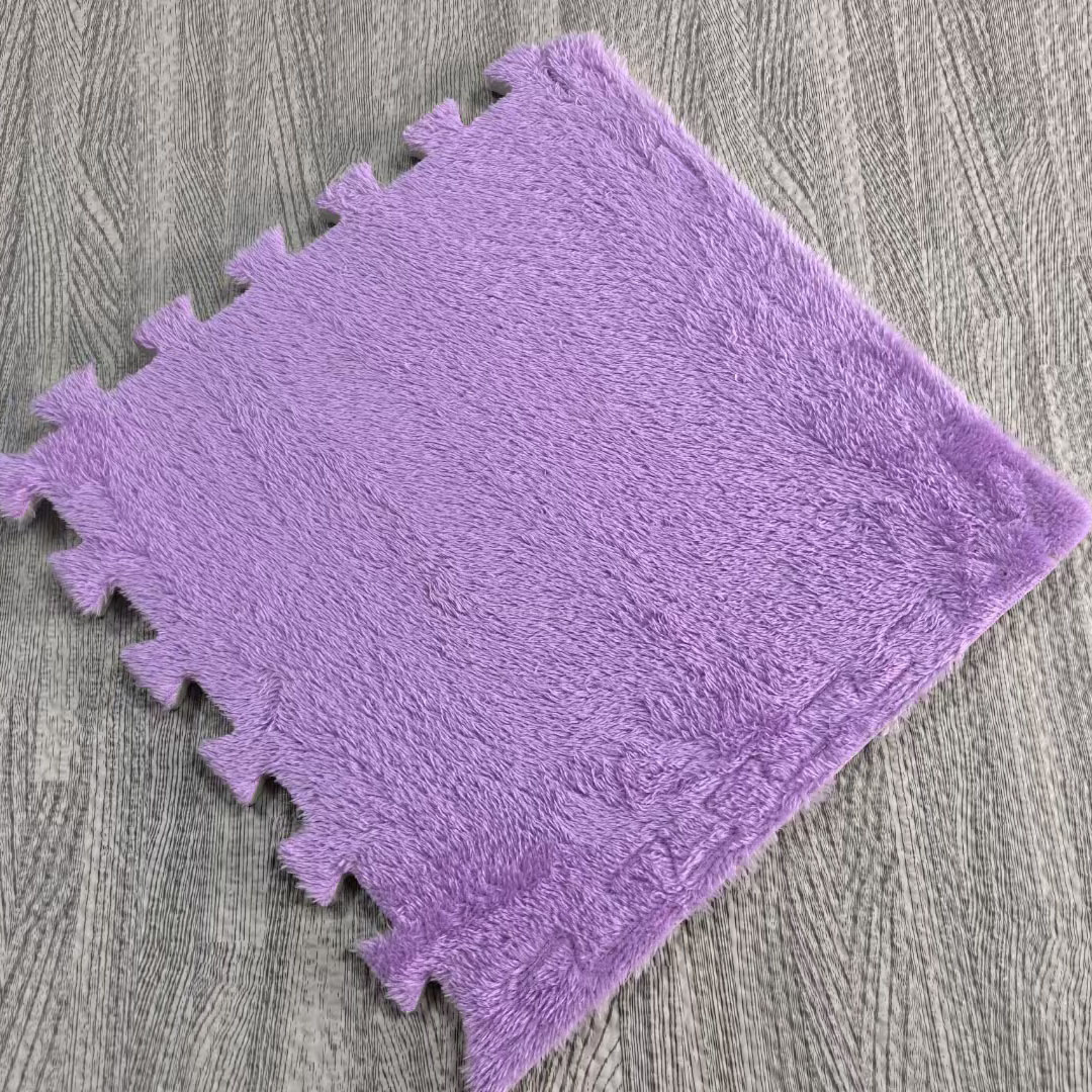 Fluffy Interlocking Foam Carpet Tile Kids Room Baby Crawling Puzzle Mat