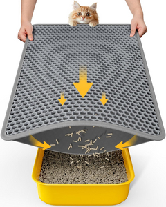 Black Waterproof Urine-Proof Double Layer Cat Litter Mat