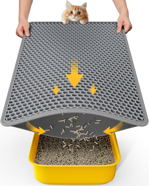 Black Waterproof Urine-Proof Double Layer Cat Litter Mat
