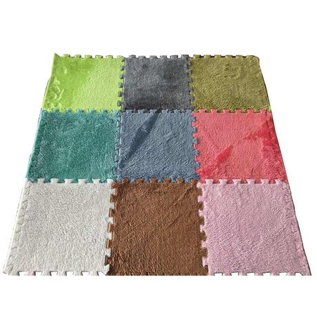 Carpet Squares Puzzle Interlocking Carpet Tiles Plush Foam Floor Mat