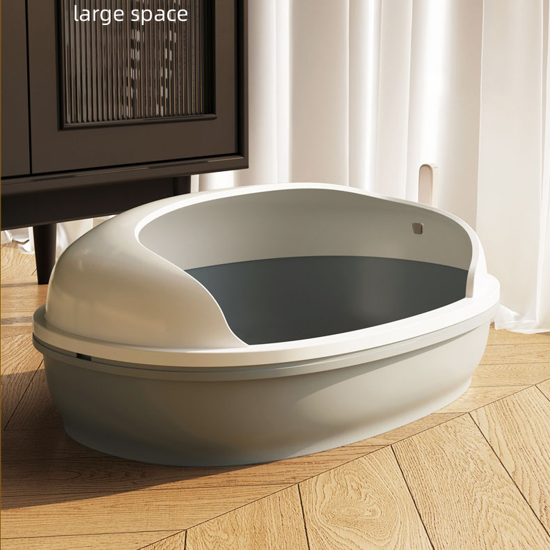 Extra Large Semi Enclosed Plastic Pet Litter Box