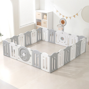 Memizo Children Kids Play Yard Plastic Small Brown Bear Fence Baby Safety Playpen