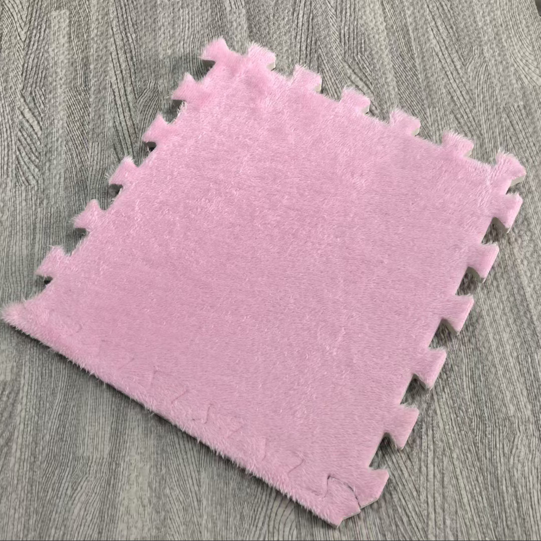 Fluffy Interlocking Foam Carpet Tile Kids Room Baby Crawling Puzzle Mat