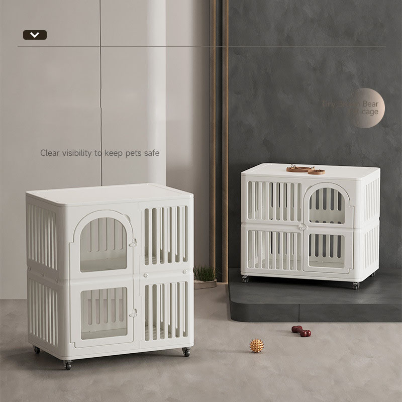 Outdoor Indoor DIY Pet Cage Playpen Double Door Pet Fence Cage 