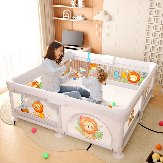 MEMIZO Multi-functional New Design Indoor Safety Play Yard Fence Little Lion Playpen