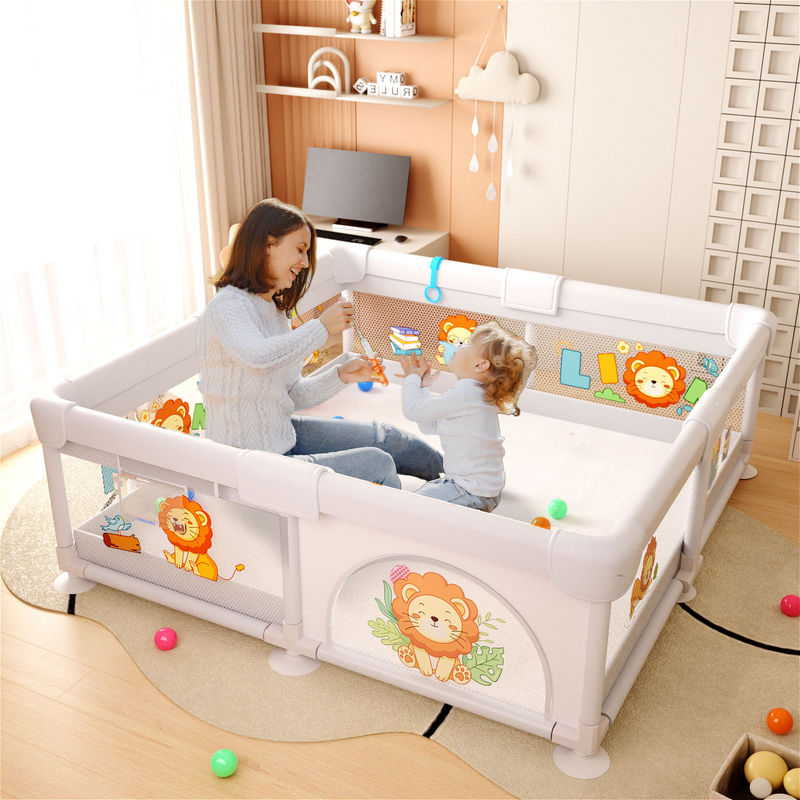 MEMIZO Multi-functional New Design Indoor Safety Play Yard Fence Little Lion Playpen