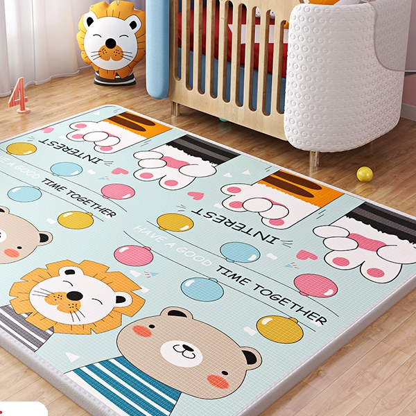 Safe Foam Playmat Coil Mat Waterproof Foldable Baby Play Mat for Tummy Time,Playpen Mat
