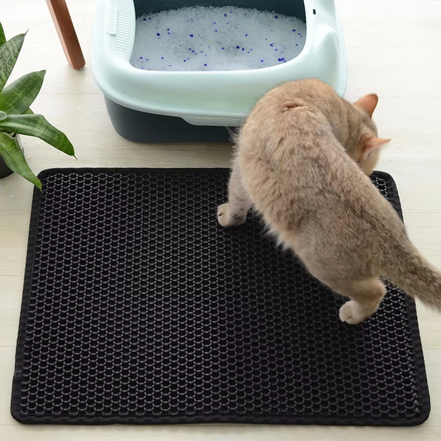 Cat Litter Mat Double Layer Waterproof Urine Proof Trapping Mat Sand Prevention Filtration Cat Litter Mats