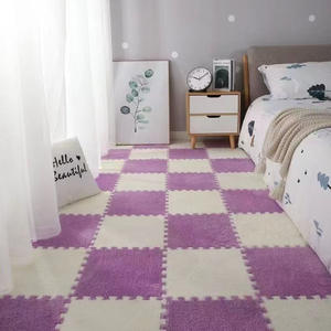 Fluffy Interlocking Foam Carpet Tile Kids Room Baby Crawling Puzzle Mat
